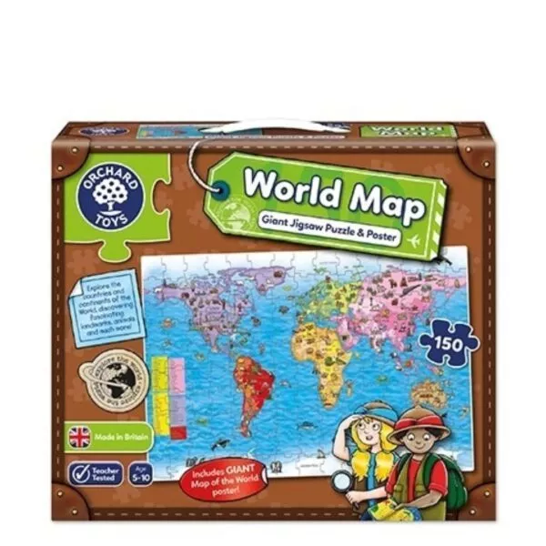 Puzzle si poster Harta lumii limba engleza 150 piese WORLD MAP PUZZLE POSTER