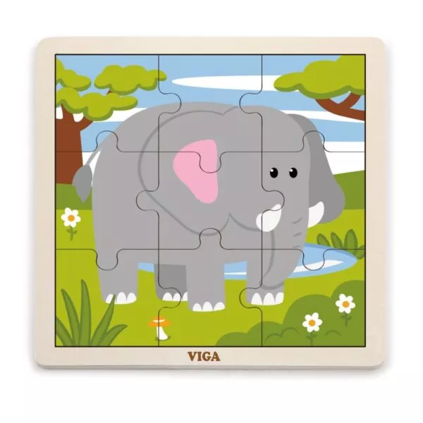 puzzle din 9 piese mari elefant 1 1