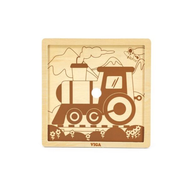 Puzzle din 9 piese mari - tren - imagine 2