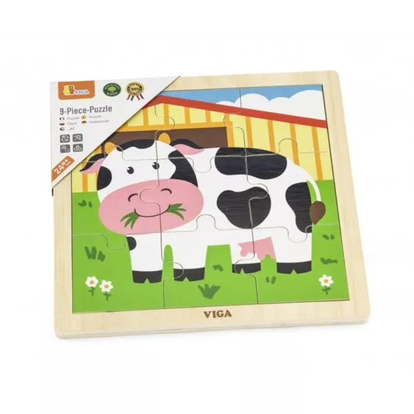 puzzle din 9 piese mari vaca viga