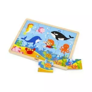puzzle din lemn din 16 piese animale din ocean 1
