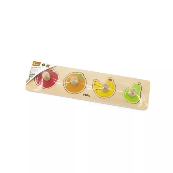 puzzle montessori cu maner fructe viga 1