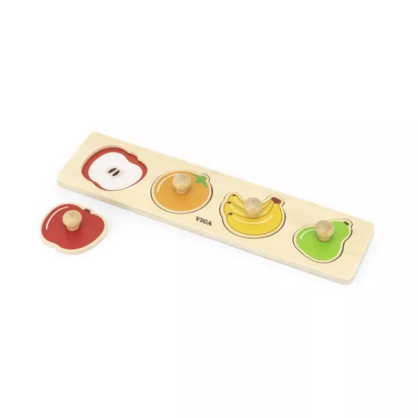 puzzle montessori cu maner fructe viga