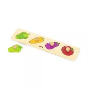 puzzle montessori cu maner legume viga 3