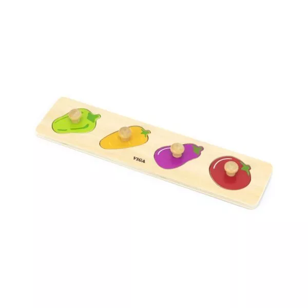 puzzle montessori cu maner legume viga