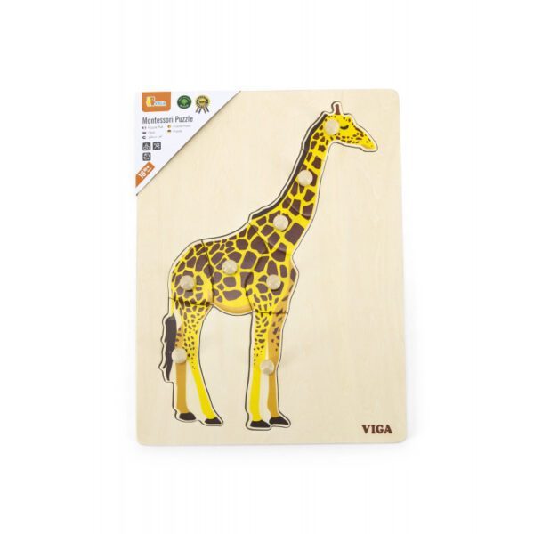 Puzzle Montessori Girafa Viga - imagine 5