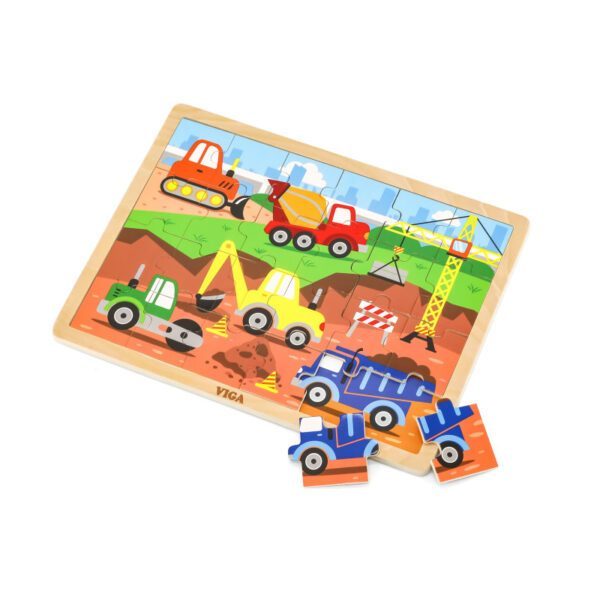 Puzzle Vehicule pentru constructii 24 piese Viga - imagine 2