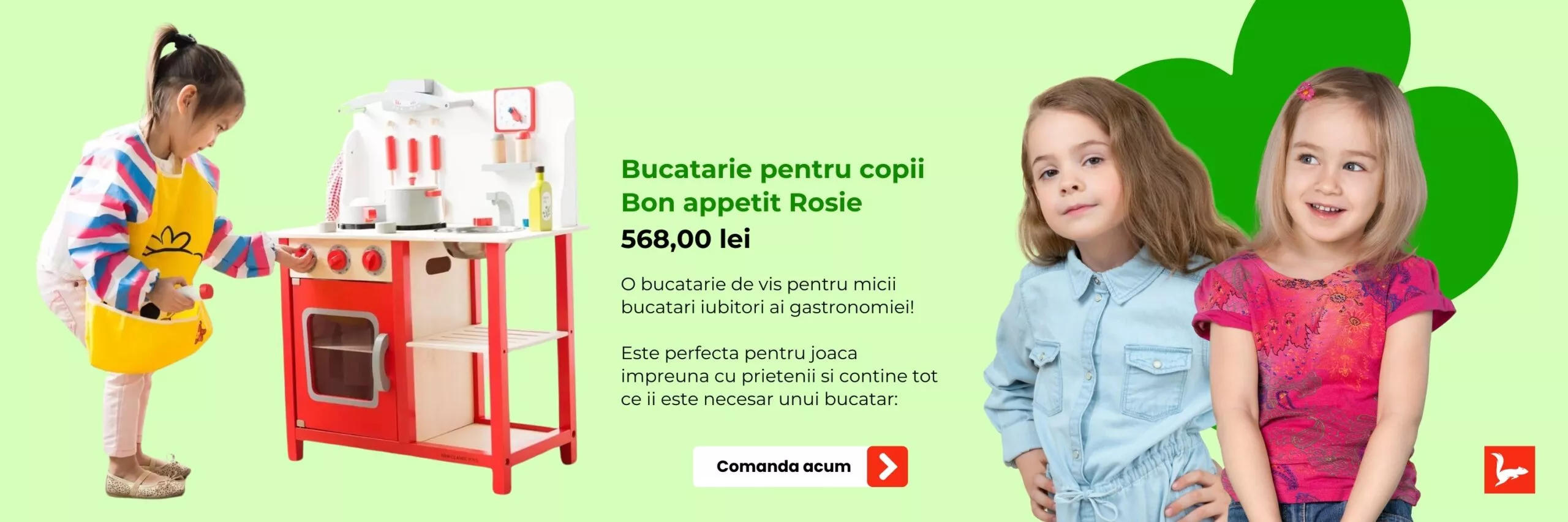 Bucatarie din lemn pentru copii de la jucarii-educative.ro